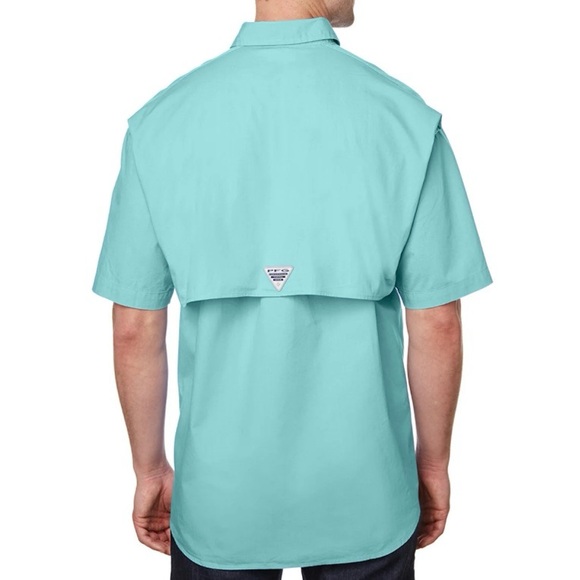 COLUMBIA Men's PFG Super Bonehead Classic Sea Green Short Sleeve Shirt XL - GUC - Picture 2 of 9